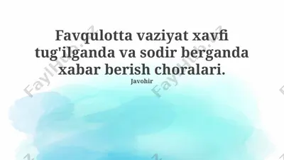 favqulotta vaziyatdan keyingi hisobotlar — PPTX