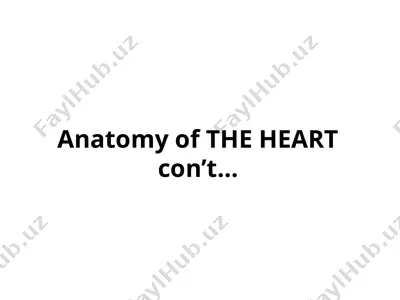 anatomy of the heart — PPTX