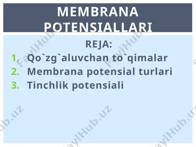 membrana potensiallari — PPTX