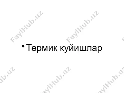 термик куйишлар — PPTX