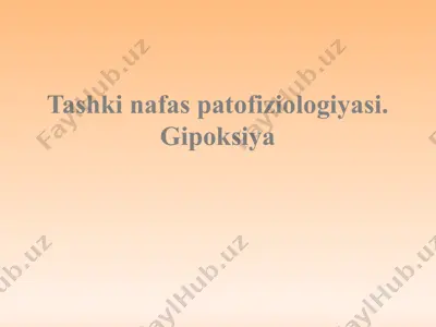 tashki nafas patofiziologiyasi. gipoksiya — PPTX