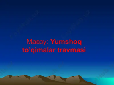 yumshoq to’qimalar travmasi — PPTX