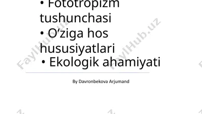 fototropizm tushunchasi — PPTX
