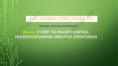 o‘zbek tilida frazeologiya — PPTX
