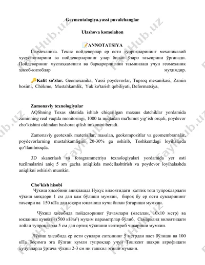 geomexanika maxsus datchiklar — DOCX