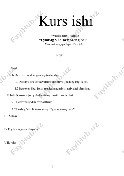 lyudvig van betxoven ijodi — DOCX