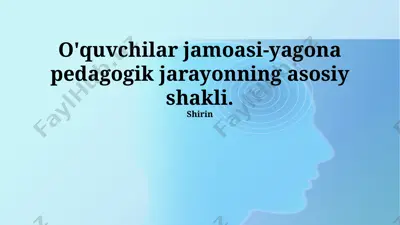 o'quvchilar jamoasi-yagona pedagogik jarayonning asosiy shakli — PPTX
