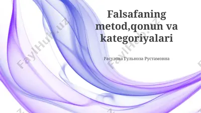 falsafaning metod, qonun va kategoriyalari — PPTX