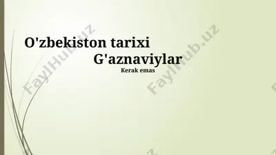 o'zbekiston tarixi — PPTX