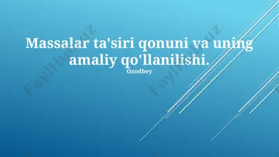 ommaviy ta'sir qonunining amaliy qo'llanilishi — PPTX