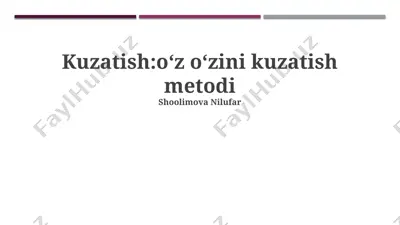 o'z-o'zini kuzatish metodi — PPTX