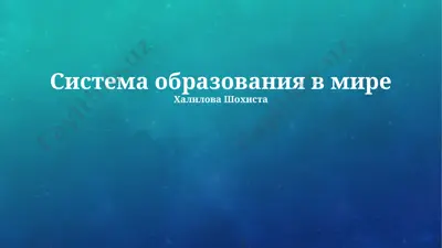 система образования в мире — PPTX