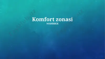 komfort zonasi — PPTX