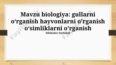 gullarni oʻrganish — PPTX