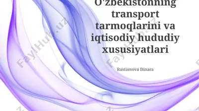 o'zbekistonning transport tarmoqlarini va iqtisodiy hududiy xususiyatlari — PPTX