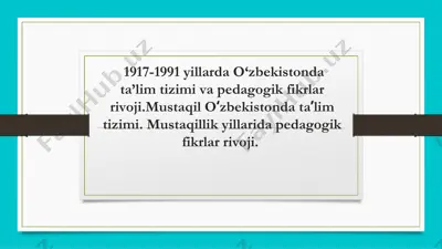 o‘zbekistonda ta’lim tizimi va pedagogik fikrlar rivoji — PDF