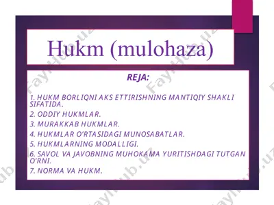 hukm (mulohaza) — PPTX