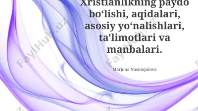 xristianlikning paydo bo‘lishi — PPTX