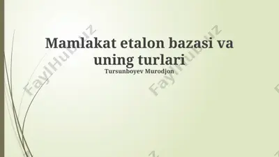 davlat standarti bazasi va uning turlari — PPTX