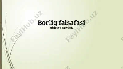 borliq falsafasi — PPTX