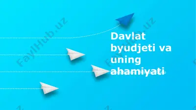 davlat byudjeti va uning ahamiyati — PPTX