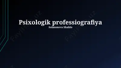 psixologik professiografiya — PPTX