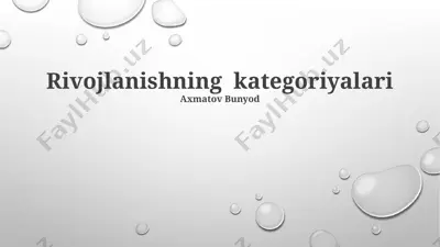 rivojlanishning kategoriyalari — PPTX