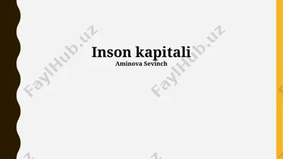 inson kapitali — PPTX
