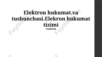 elektron hukumatning tushunchasi — PPTX