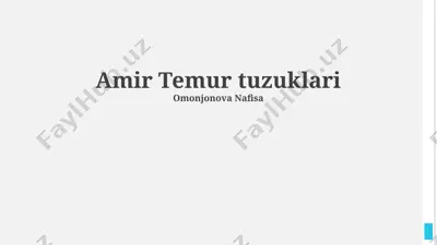 amir temur tuzuklari — PPTX