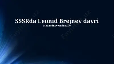 brejnev davri sssrda — PPTX