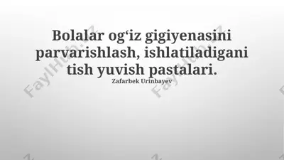bolalar uchun tish pastalari — PPTX