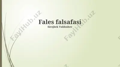 fales falsafasi — PPTX