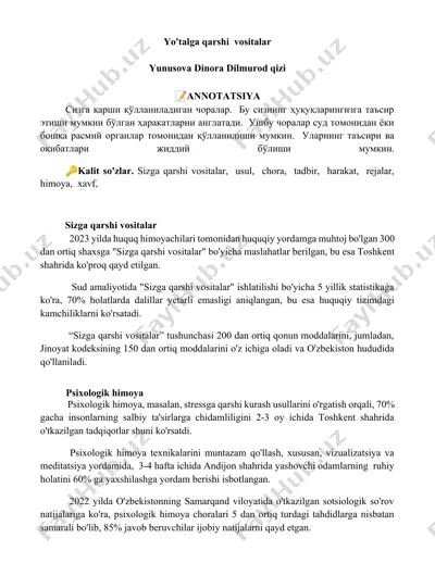 "sizga qarshi vositalar" — DOCX