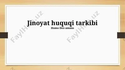 jinoyat huquqi tarkibi — PPTX