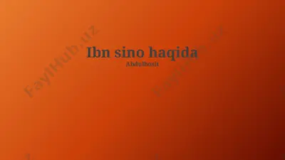 ibn sino haqida — PPTX