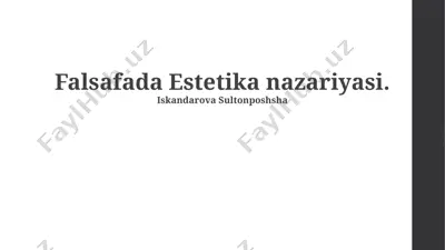 falsafada estetika nazariyasi — PPTX