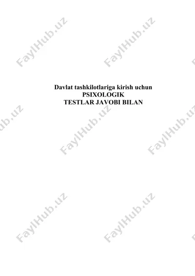 psixologik testlar javobi bilan — DOCX