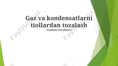 gaz va kondensatlarni tiollardan tozalash — PPTX