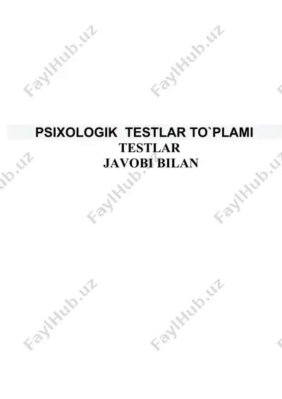 psixologik testlar to`plami — DOCX