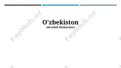 o'zbekiston: musiqa va raqs san'ati — PPTX