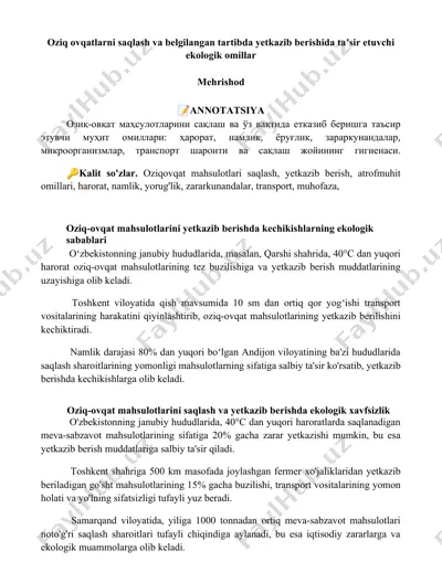 oziq ovqatlar — DOCX