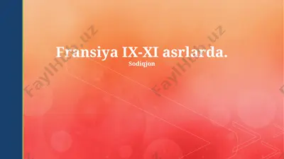 fransiya ix-xi asrlarda — PPTX
