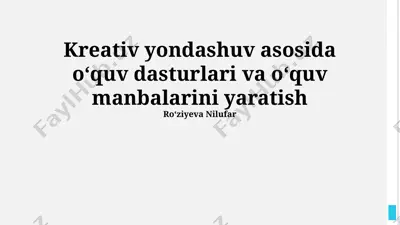 interaktiv o'quv materiallari — PPTX
