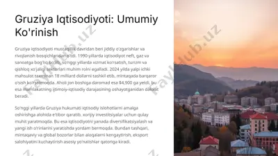 gruziya iqtisodiyoti: umumiy ko'rinish — PPTX