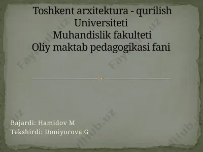 oliy ta'limning zamonaviy yo'nalishlari — PPTX
