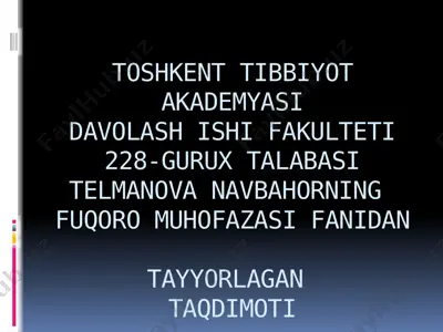 hayot faoliyatini taminlash asoslari — PPTX