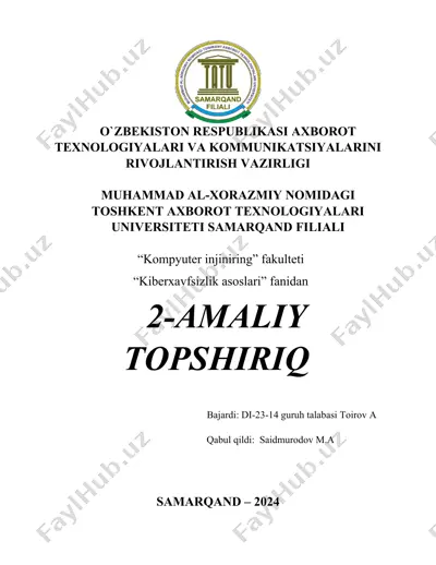 razvedka hujumini amalga oshirishni o'rganish — DOCX