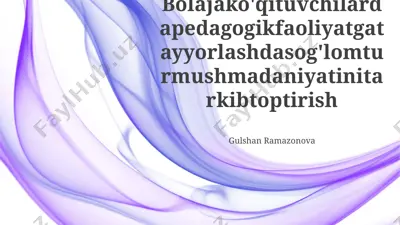 pedagoglarni sog'lom turmush tarziga targ'ib qilish — PPTX