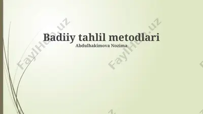 badiiy tahlil metodlari — PPTX